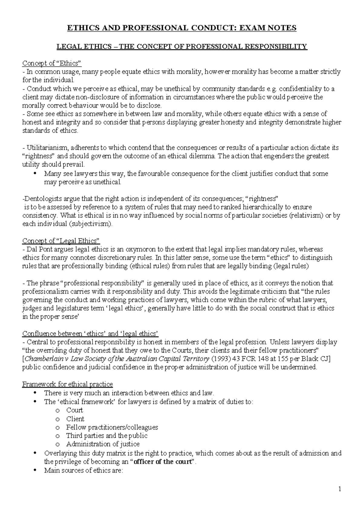 Legal Ethics and Professional Responsibility: Lecture Notes Compilation ...