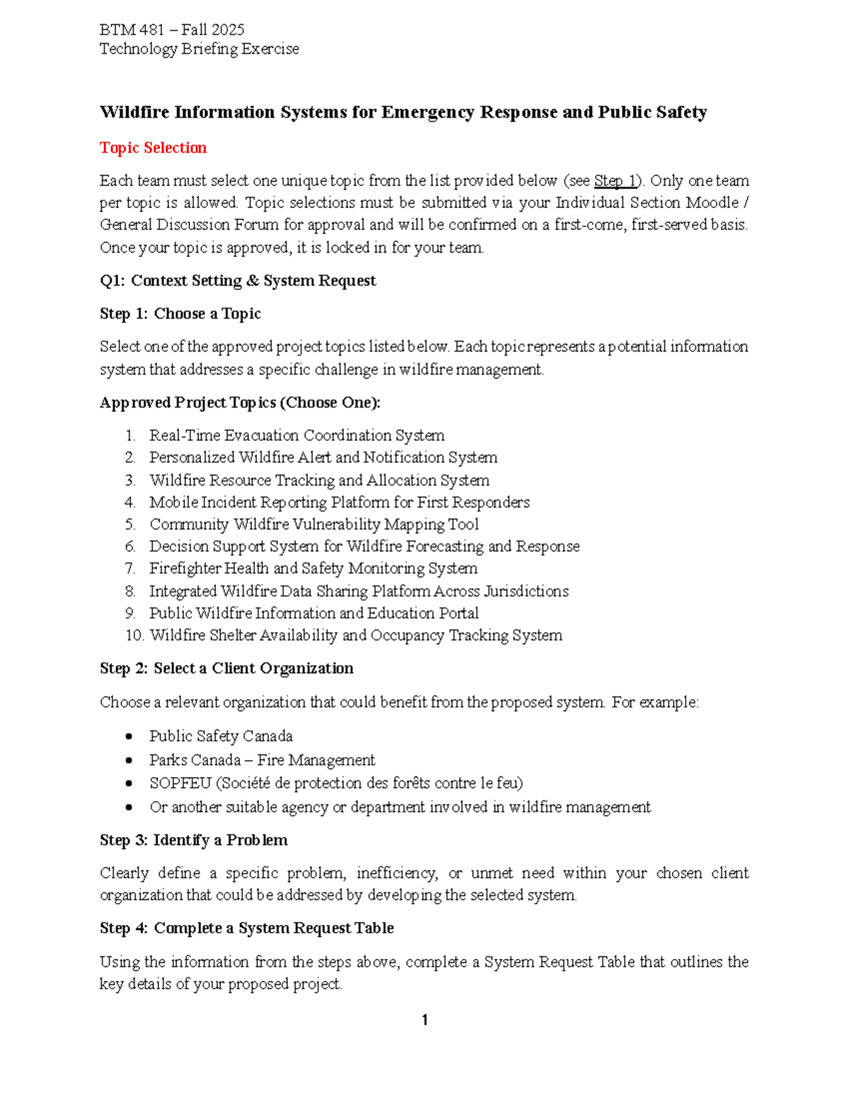 BTM 481 Fall 2025 Tech Brief: Wildfire Info Systems for Emergency ...