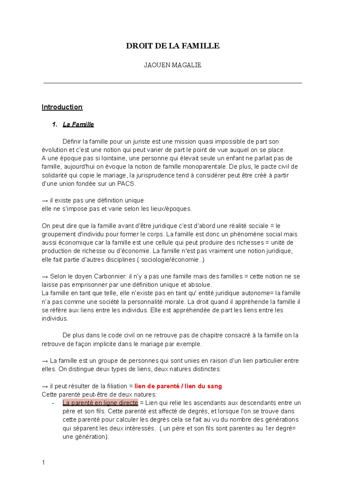 cas pratiques droit de la famille L1 S2 - TD 6 Droit de la famille Cas ...
