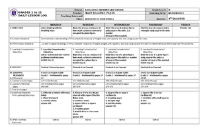 Grade 2 DLL ESP 2 Q4 Week 4 - GRADES 1 to 12 DAILY LESSON LOG School ...