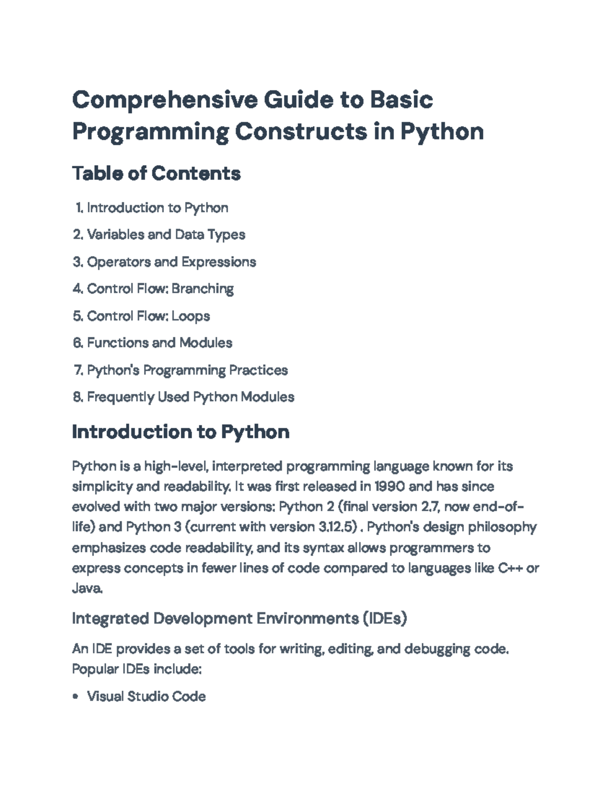 Introduction to Programming Constructs in Python: A Beginner's Guide ...