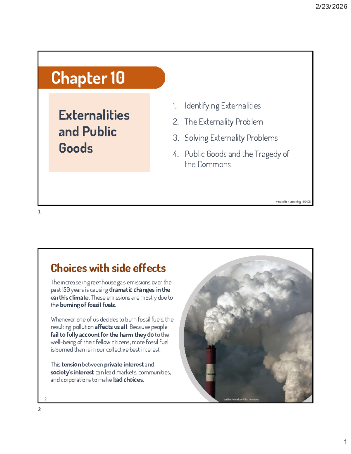 Chapter 10: Externalities and Public Goods - Studocu