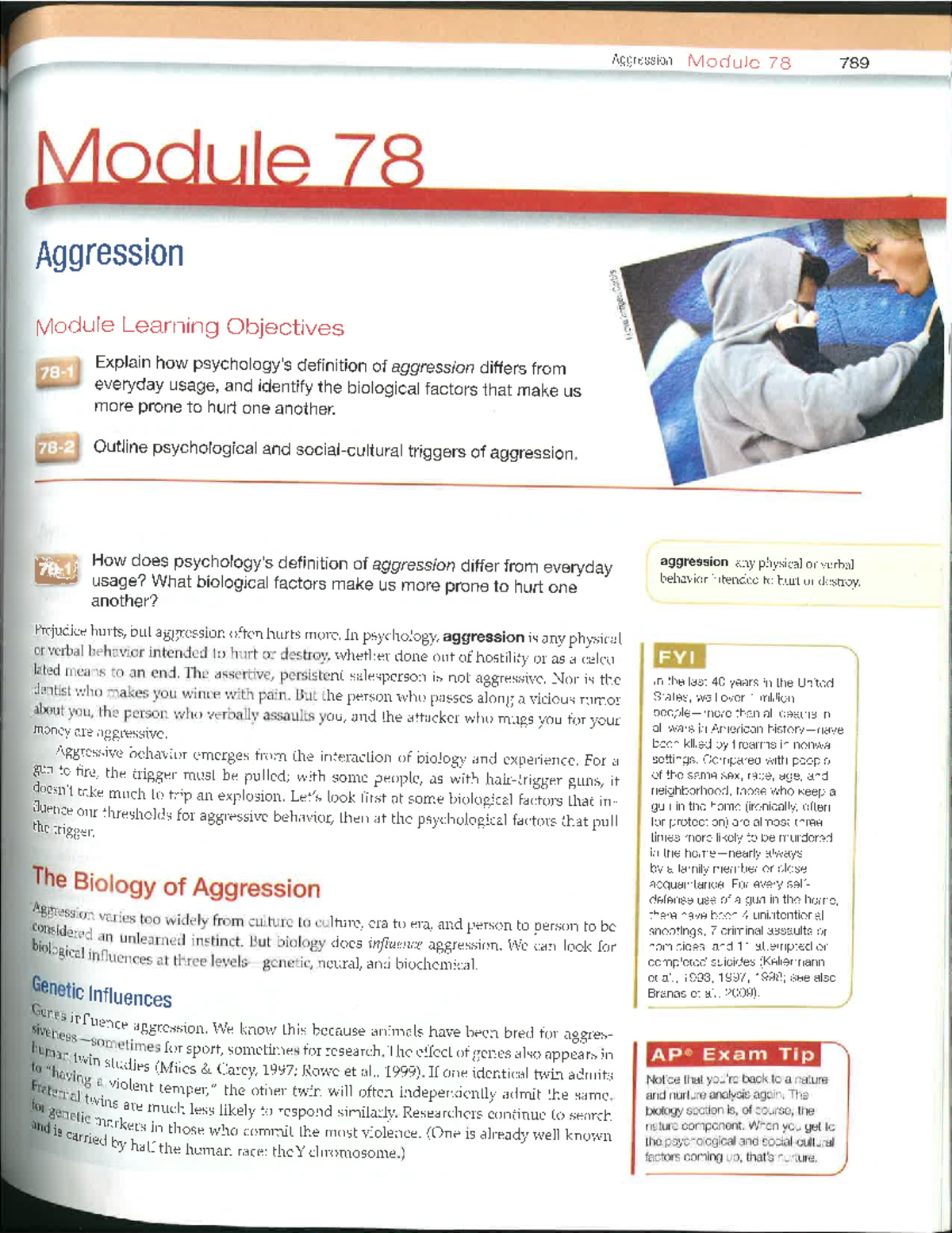 Aggression Module 78: Understanding Biological and Psychological ...