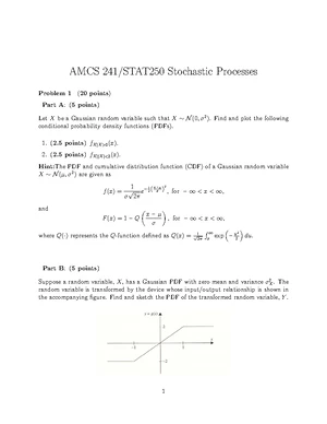 Stochastic Process Analysis: Problem Set (Summer 2015) - Studocu