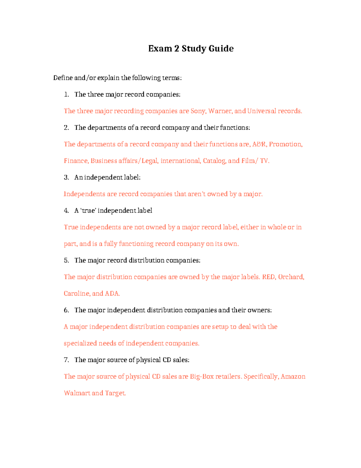 Exam 2 Study Guide FA22 - practice for exam - Exam 2 Study Guide Define ...