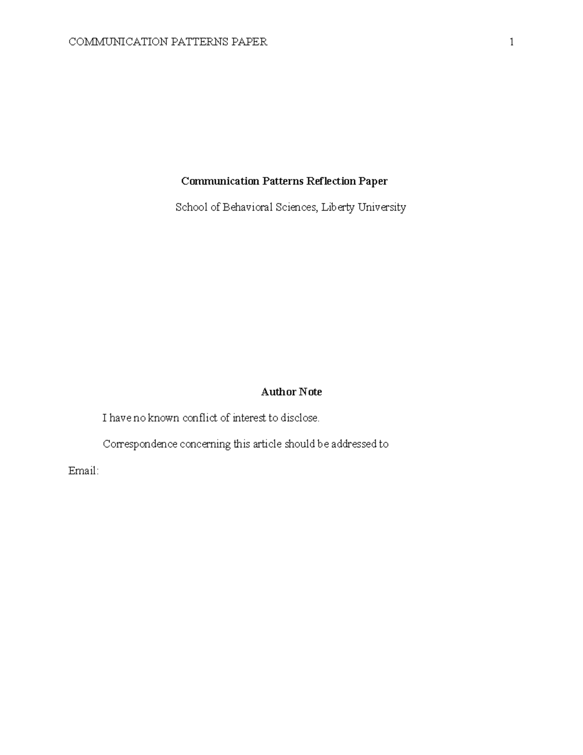 BEH 305: Reflection on Communication Patterns and Interpersonal Skills ...