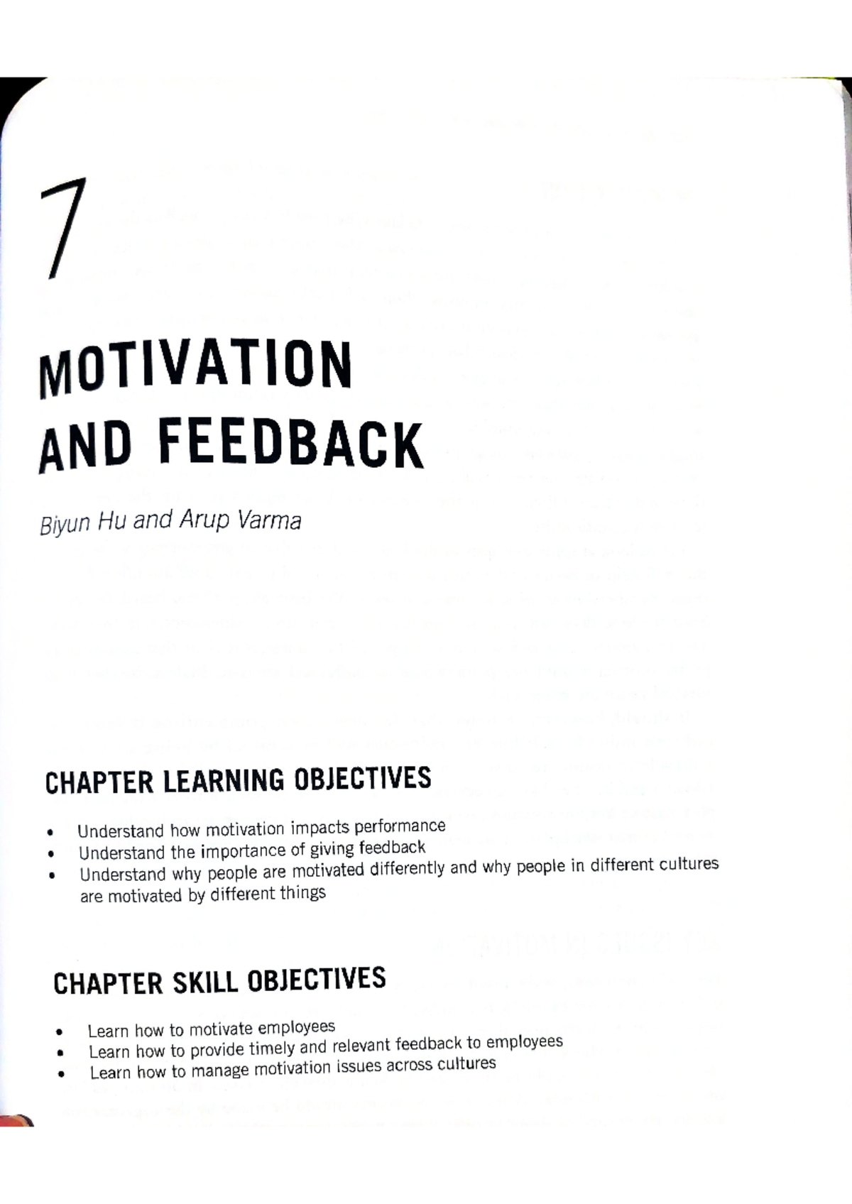 Chptr 7: Motivation & Feedback - Understanding Employee Performance ...