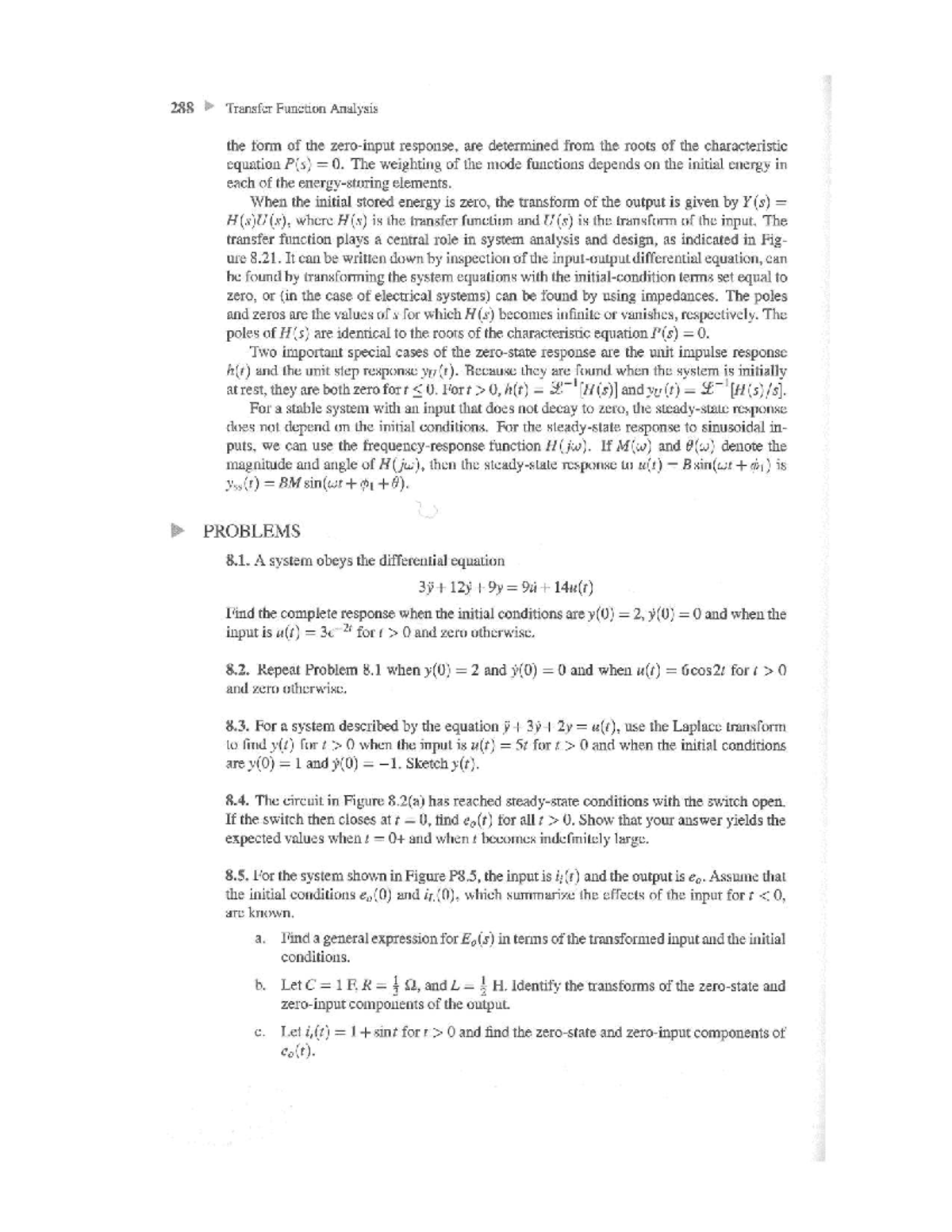 Transfer function analysis problems for course 288 - Studocu