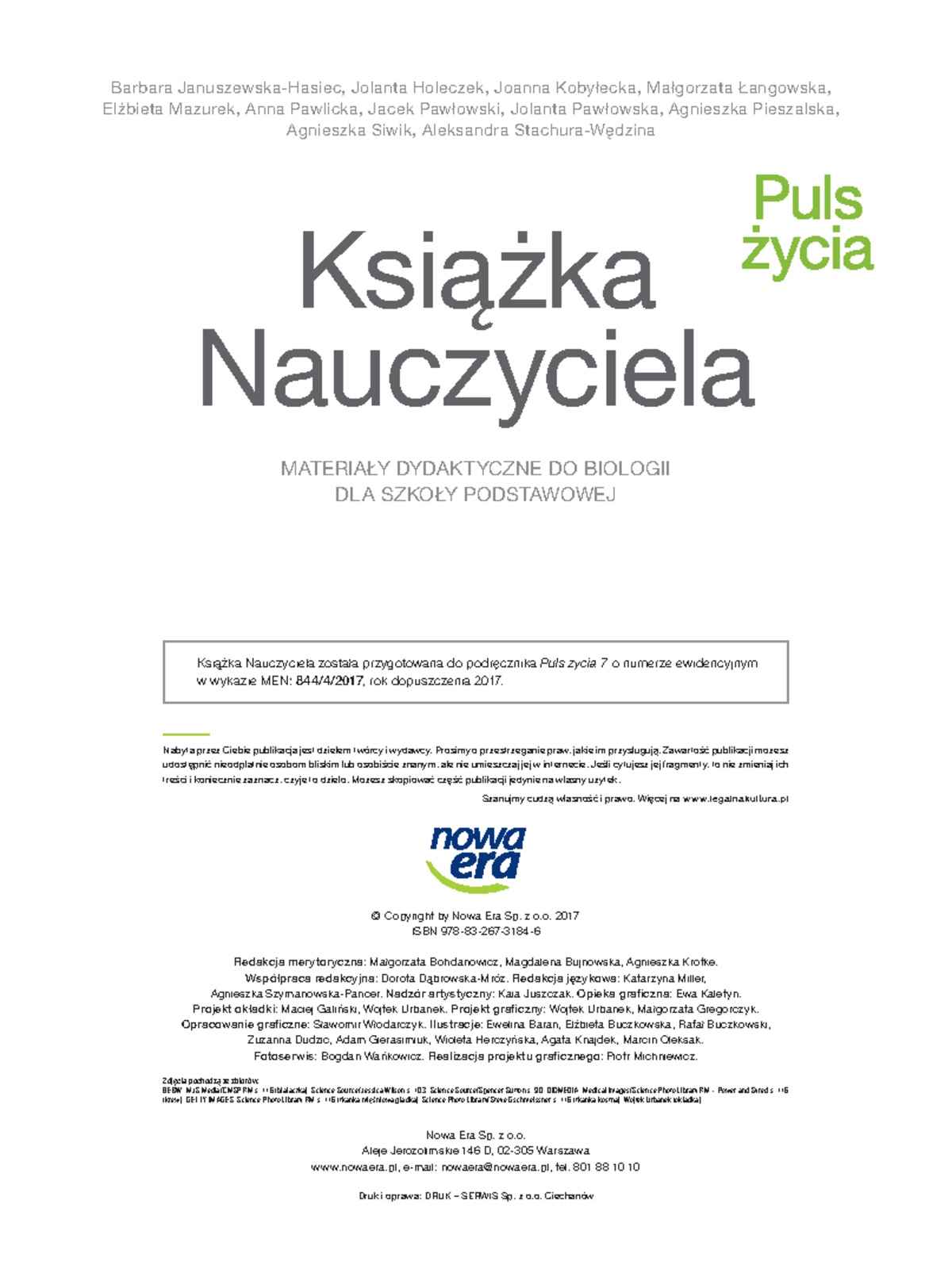 Książka Nauczyciela do Biologii Puls Życia 7 - Materiały Dydaktyczne