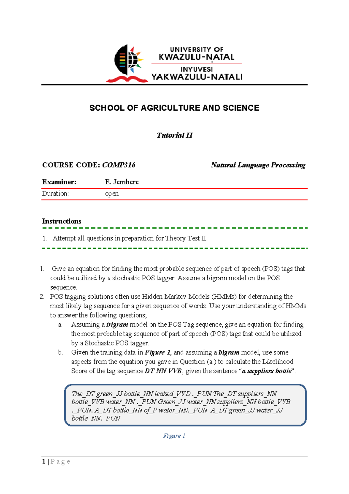 Tutorial II COMP316 - Natural Language Processing Preparation Guide ...