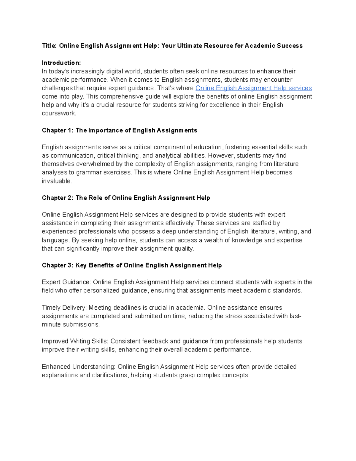 Online English Assignment Help - When it comes to English assignments ...