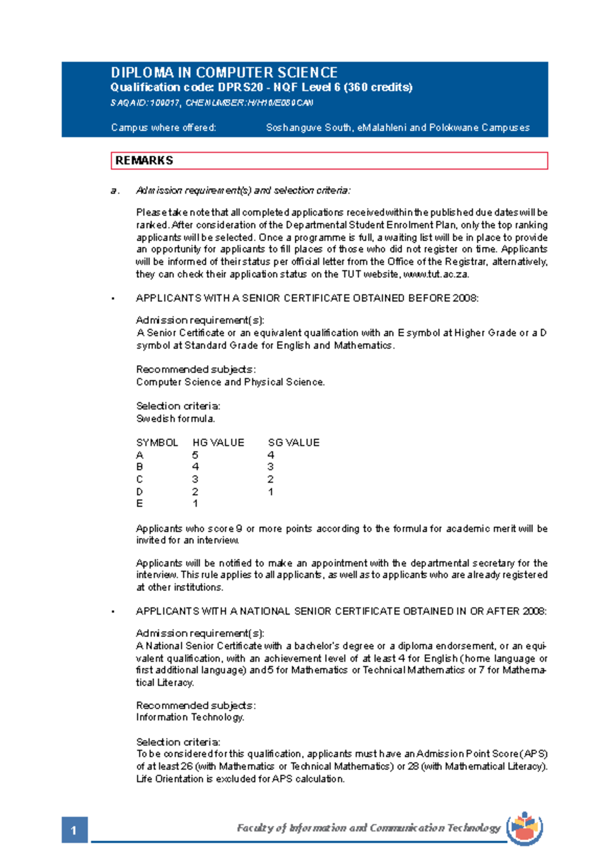Dip Computer Science 2020 - DIPLOMA IN COMPUTER SCIENCE Qualification ...
