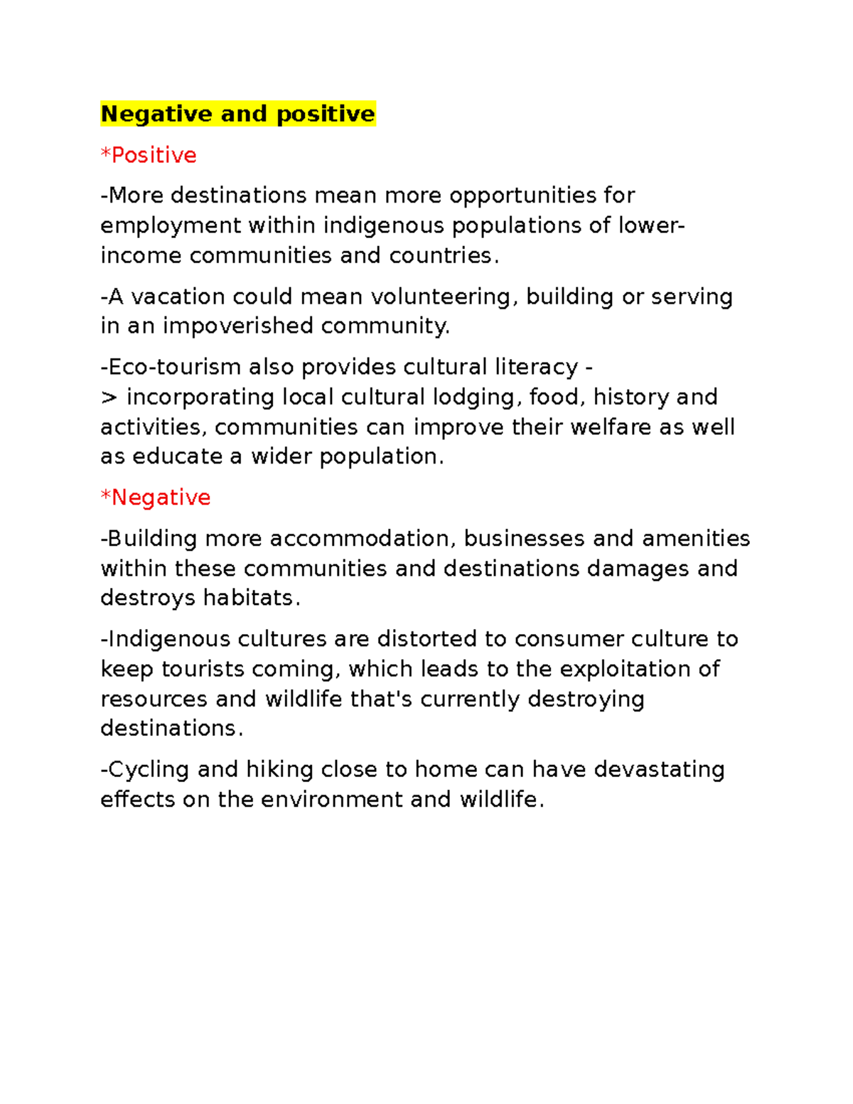 Negative and Positive Impacts of Tourism on Indigenous Communities ...