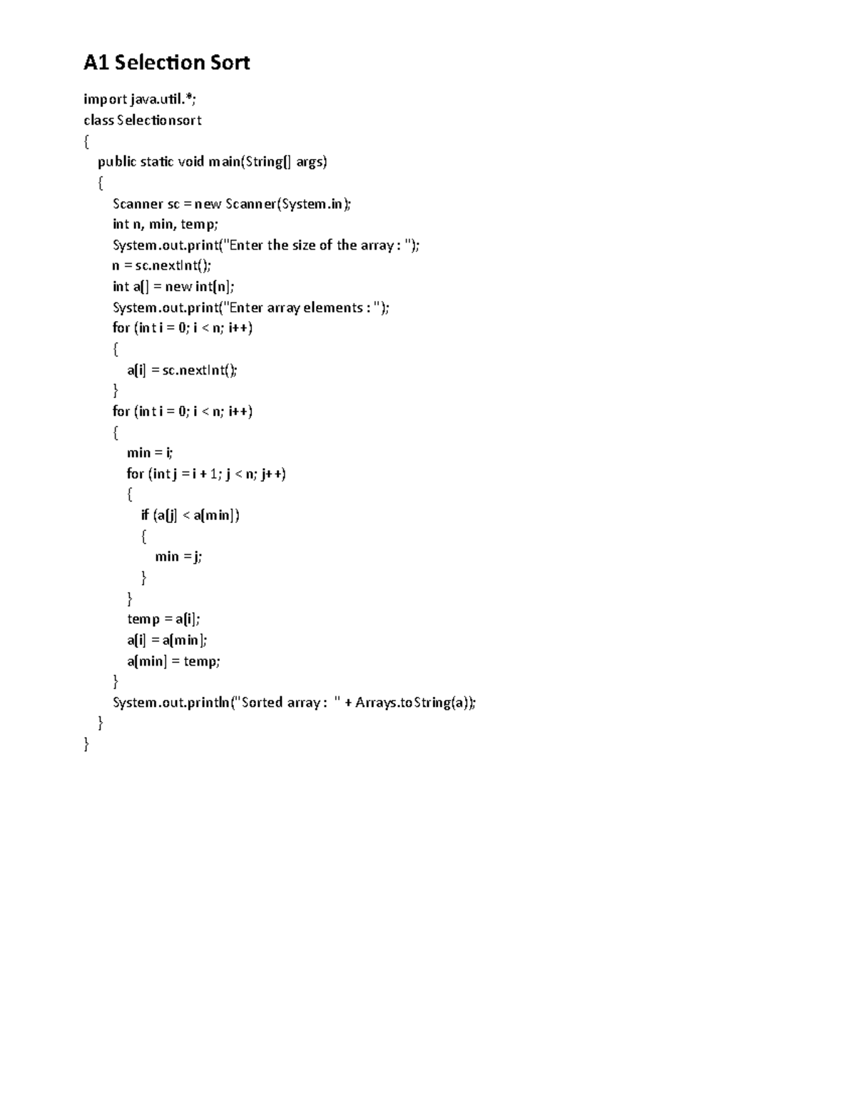 A1-A8 Sorting and Graph Algorithms Lab Notes - Studocu