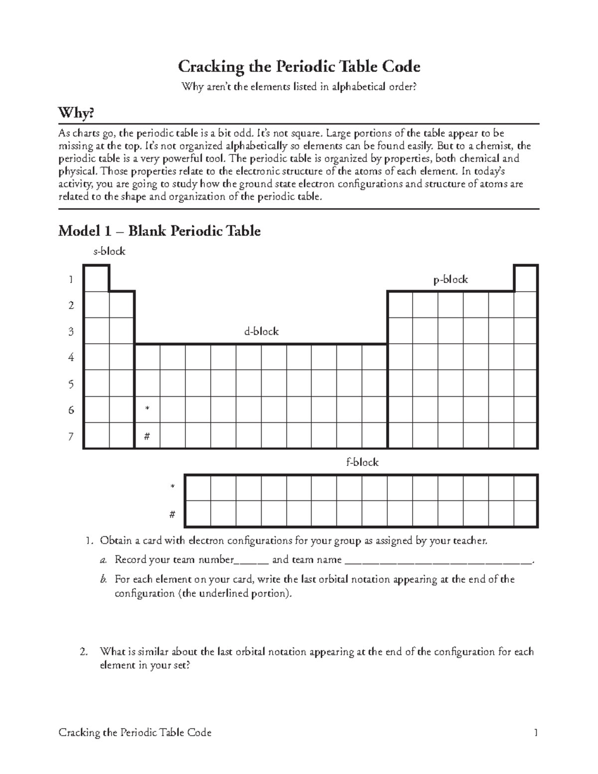 14 Cracking the Periodic Table Code-S: Understanding Element Properties ...