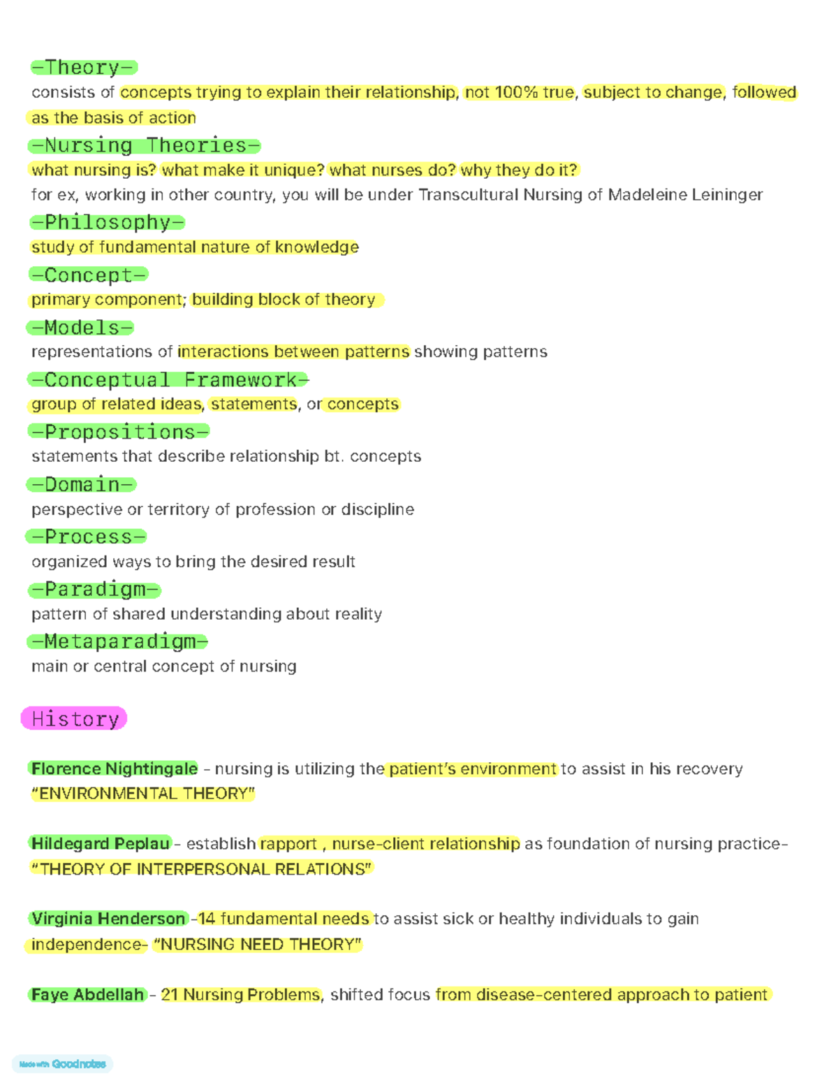 Nursing Theories Overview: Key Concepts and Influential Theorists - Studocu
