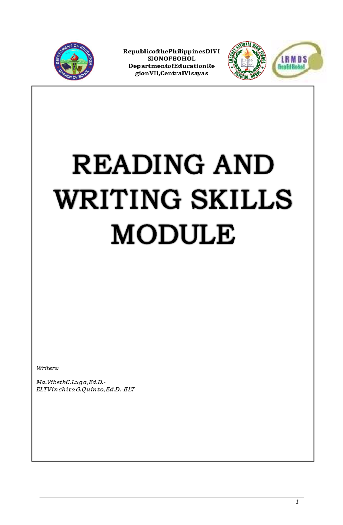 SHS Readingandwritingskills Q1 Modulewk 1-3 - 1 ...