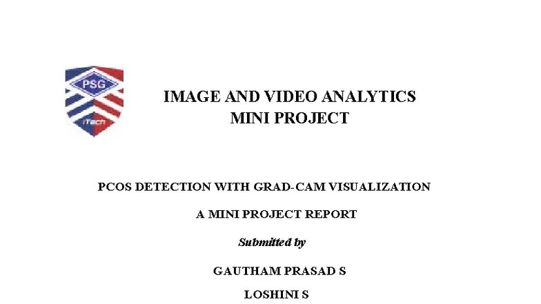 PCOS DETECTION WITH GRAD-CAM VISUALIZATION - MINI PROJECT REPORT - Studocu