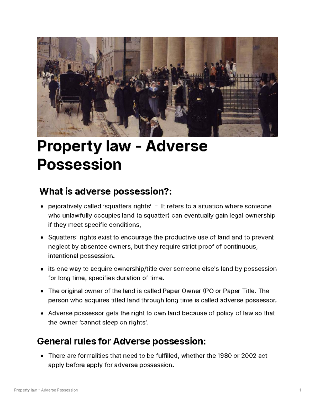 Dda67ac0-9f46-413c-8f04-b43d0354b3e3 Property law - Adverse Possession ...