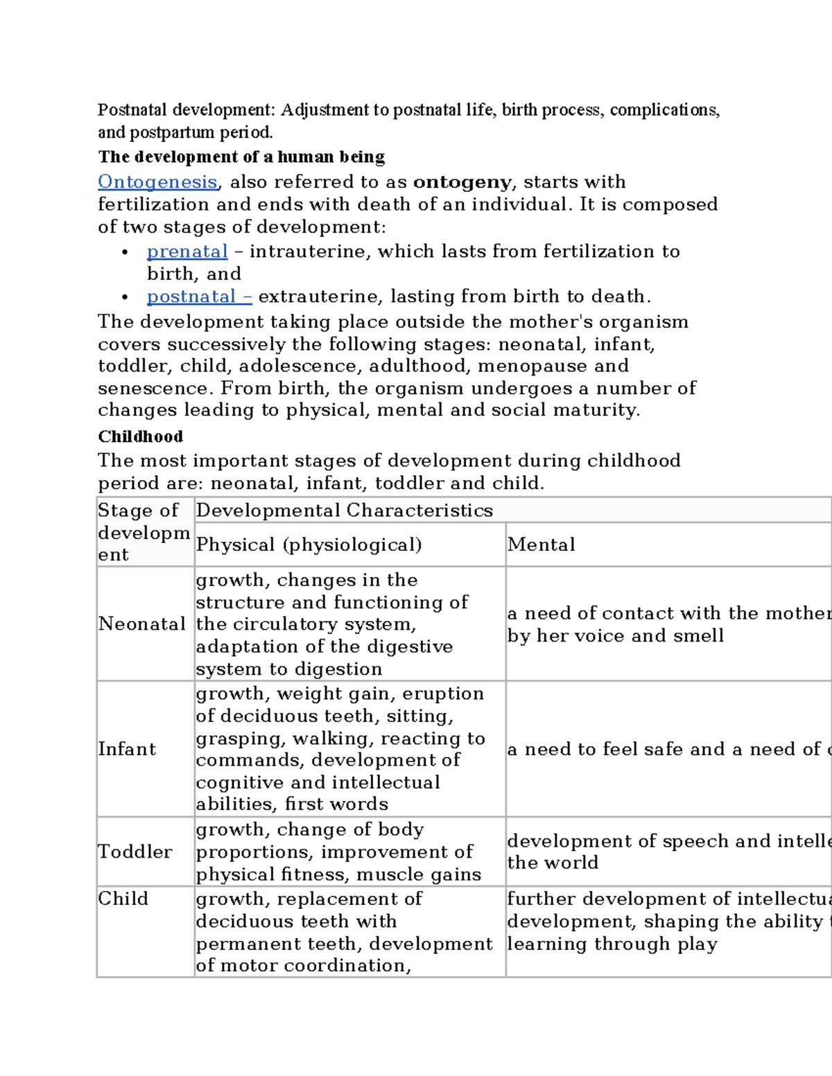 Postnatal Development and Common Complications: Insights and Stages ...