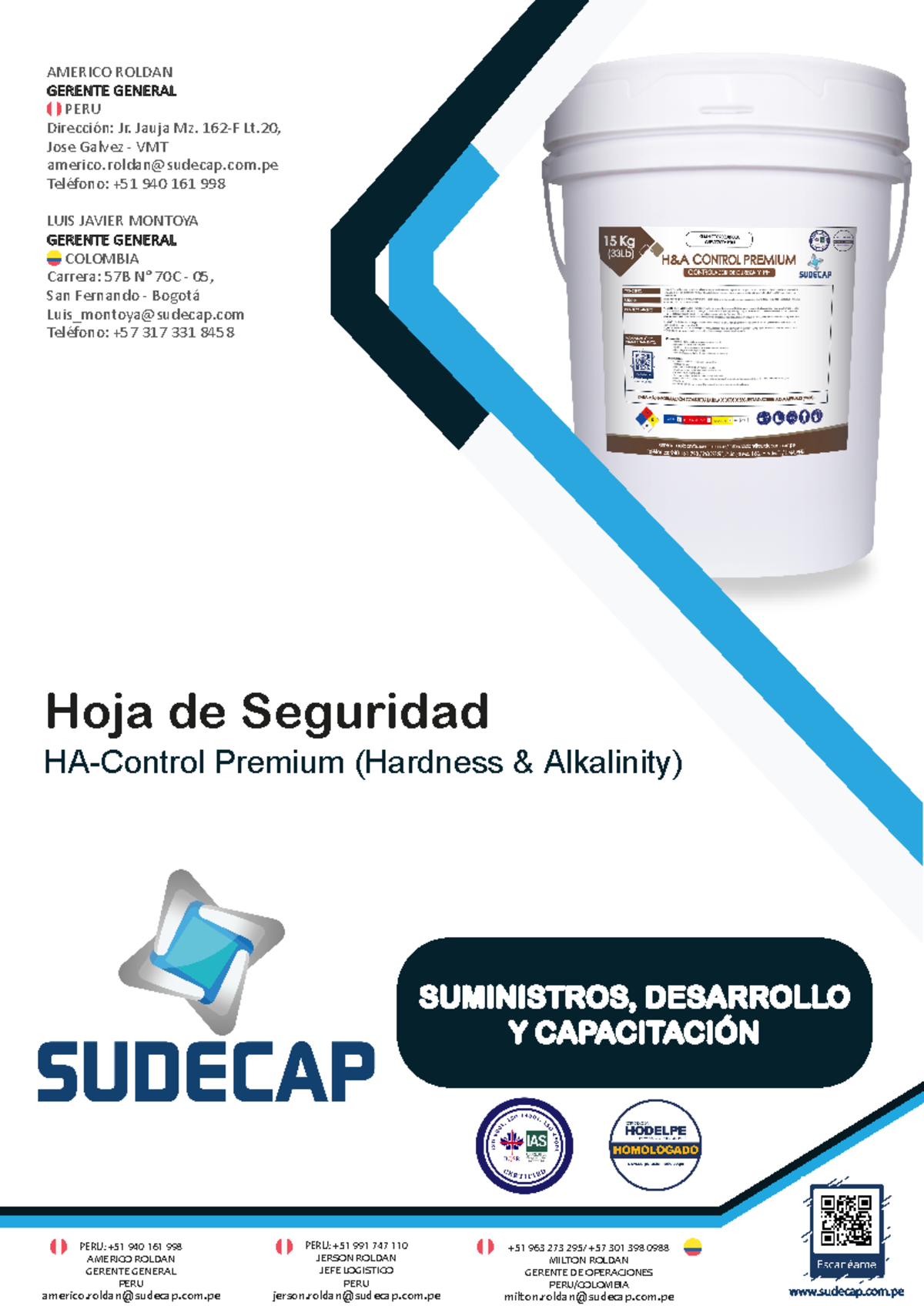 HA- Control Premiun ( Hardness & Alkalinity) - Hoja de Seguridad HA ...