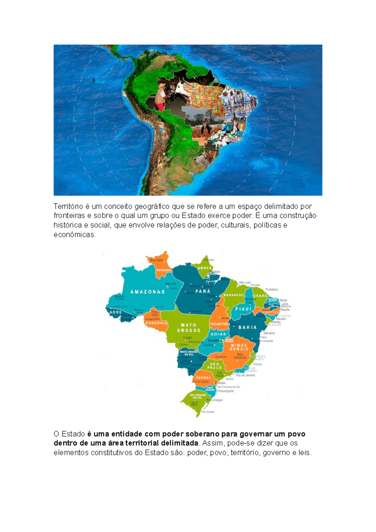 Atividade de Geografia: Conceito de Território e Estado - 2º Ano - Studocu