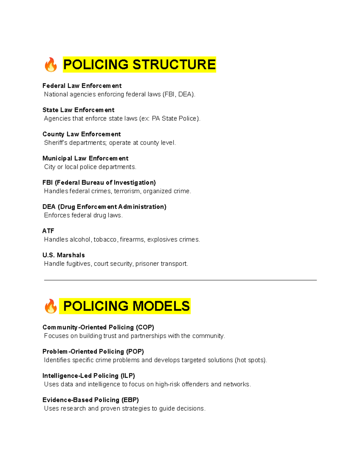 CRIM100: Policing Structure and Accountability Overview - Studocu