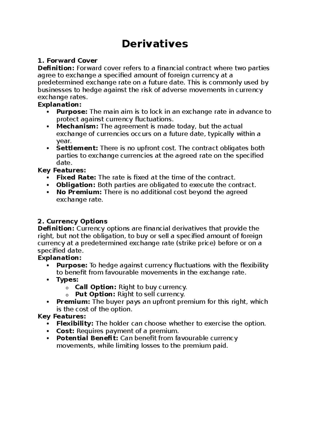 Global financial management - Derivatives - Derivatives 1. Forward ...