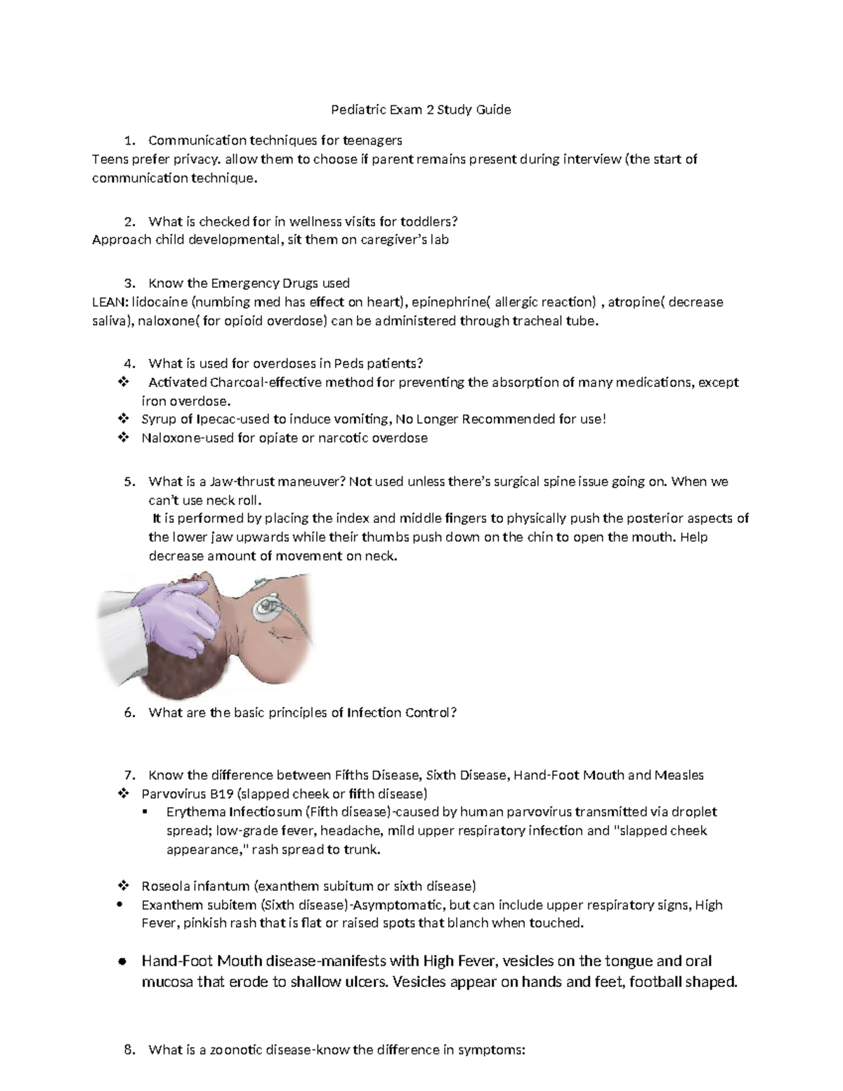 PEDS 202: Pediatric Exam 2 Study Guide - Key Concepts and Techniques ...