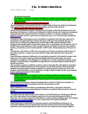 Aging Development - Study Notes & Assignments - Studocu