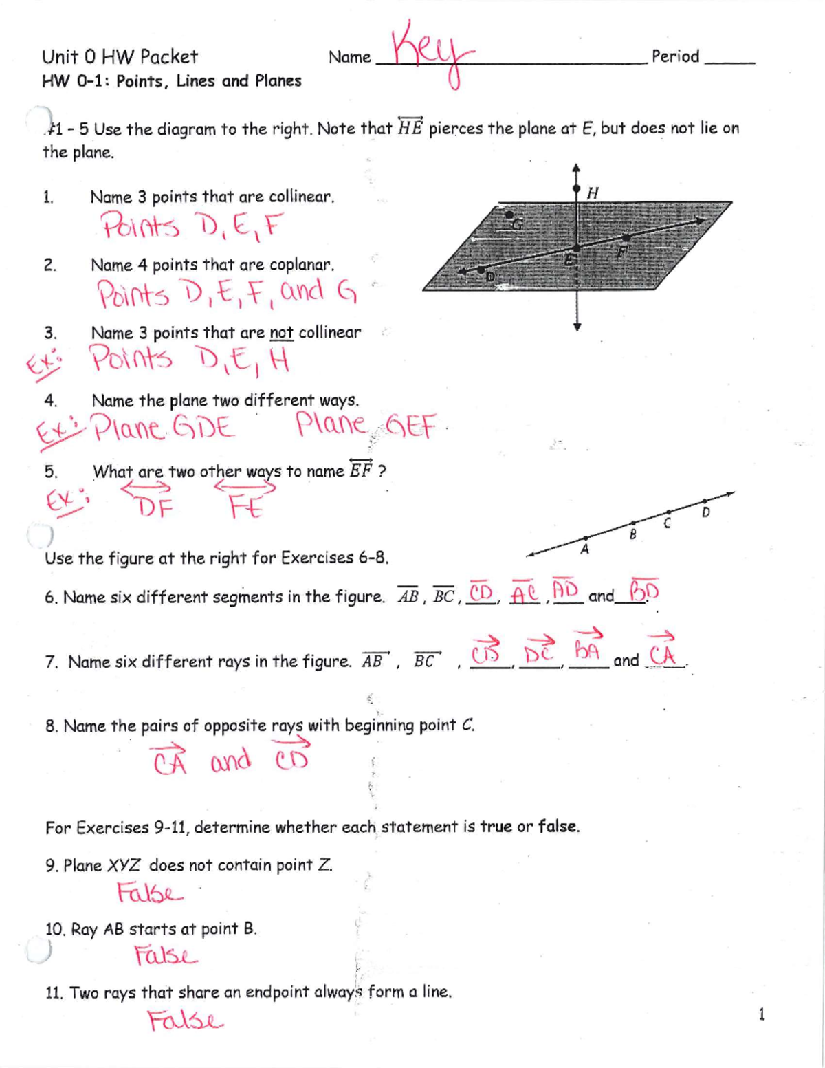 GU0+Geometry+Basics+ Extra+ Practice+Packet+24 25+ +KEY - Unit 0 HW ...