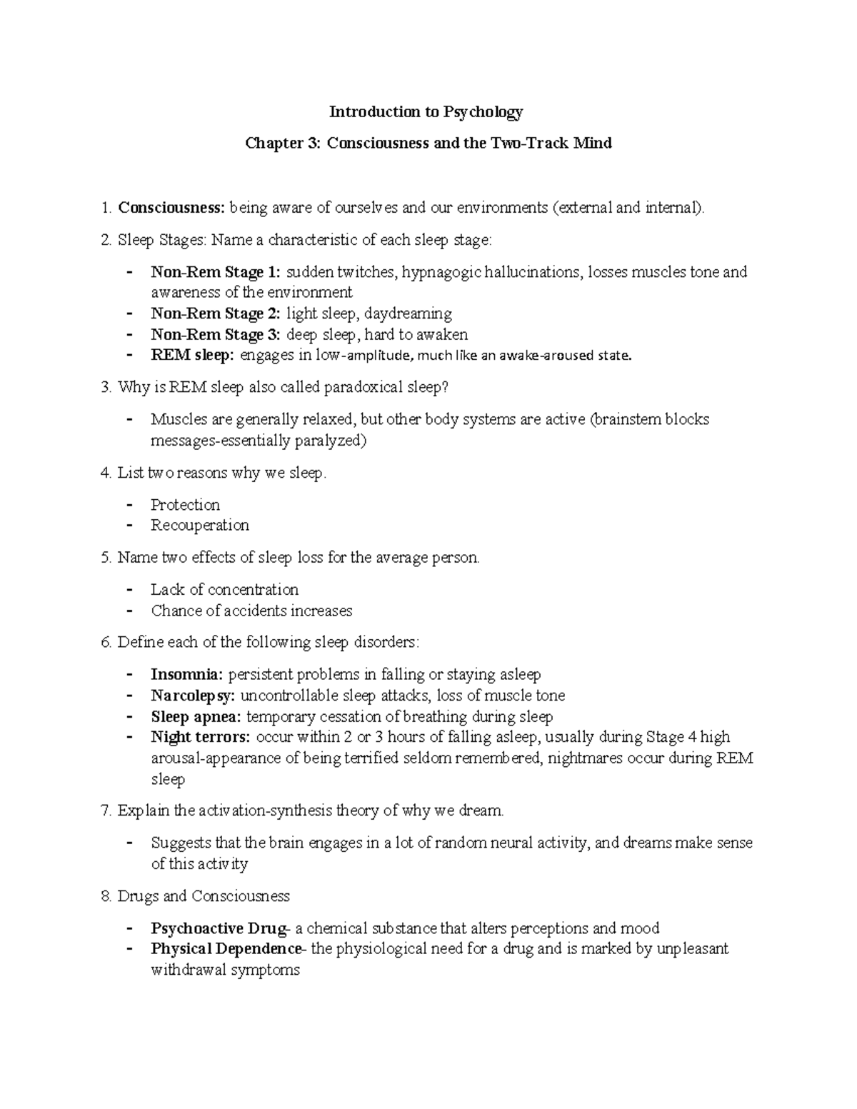 Chapter 3- Consciousness and the Two-Track Mind - Introduction to ...