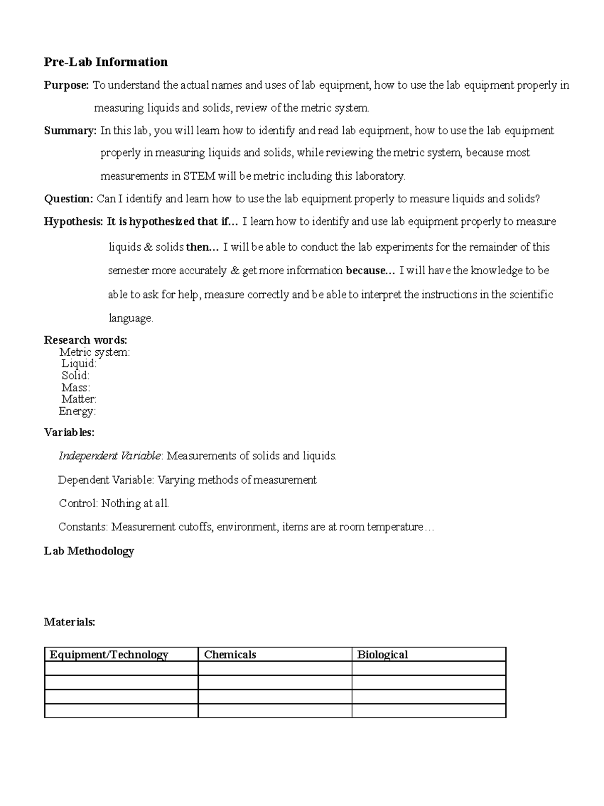 Lab Equipment Identification & Usage - STEM Lab Techniques - Studocu