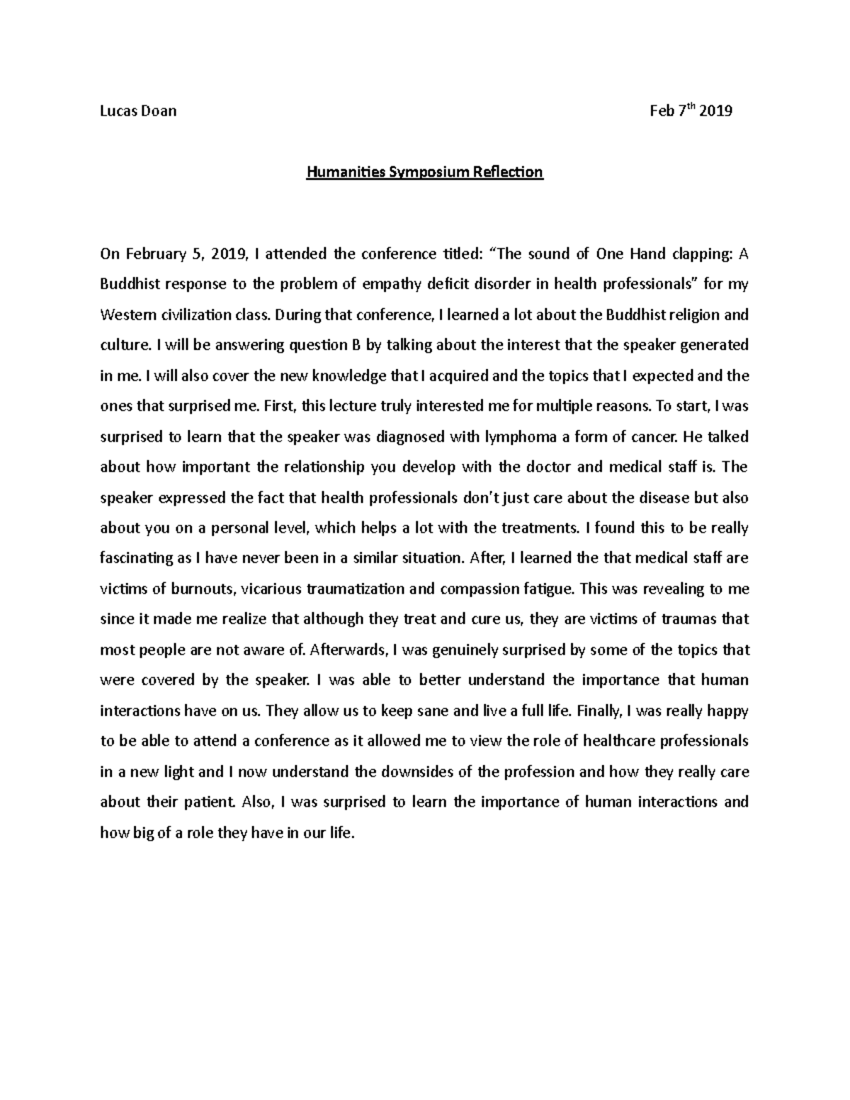 Western Civ Conference Text - Lucas Doan Feb 7th 2019 Humanities ...