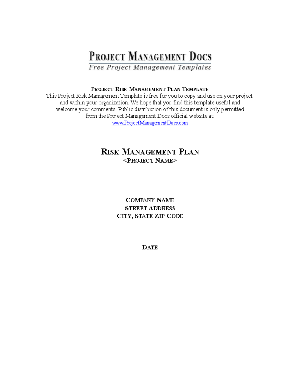 Project Risk Management Plan Template (PM-101) - Studocu