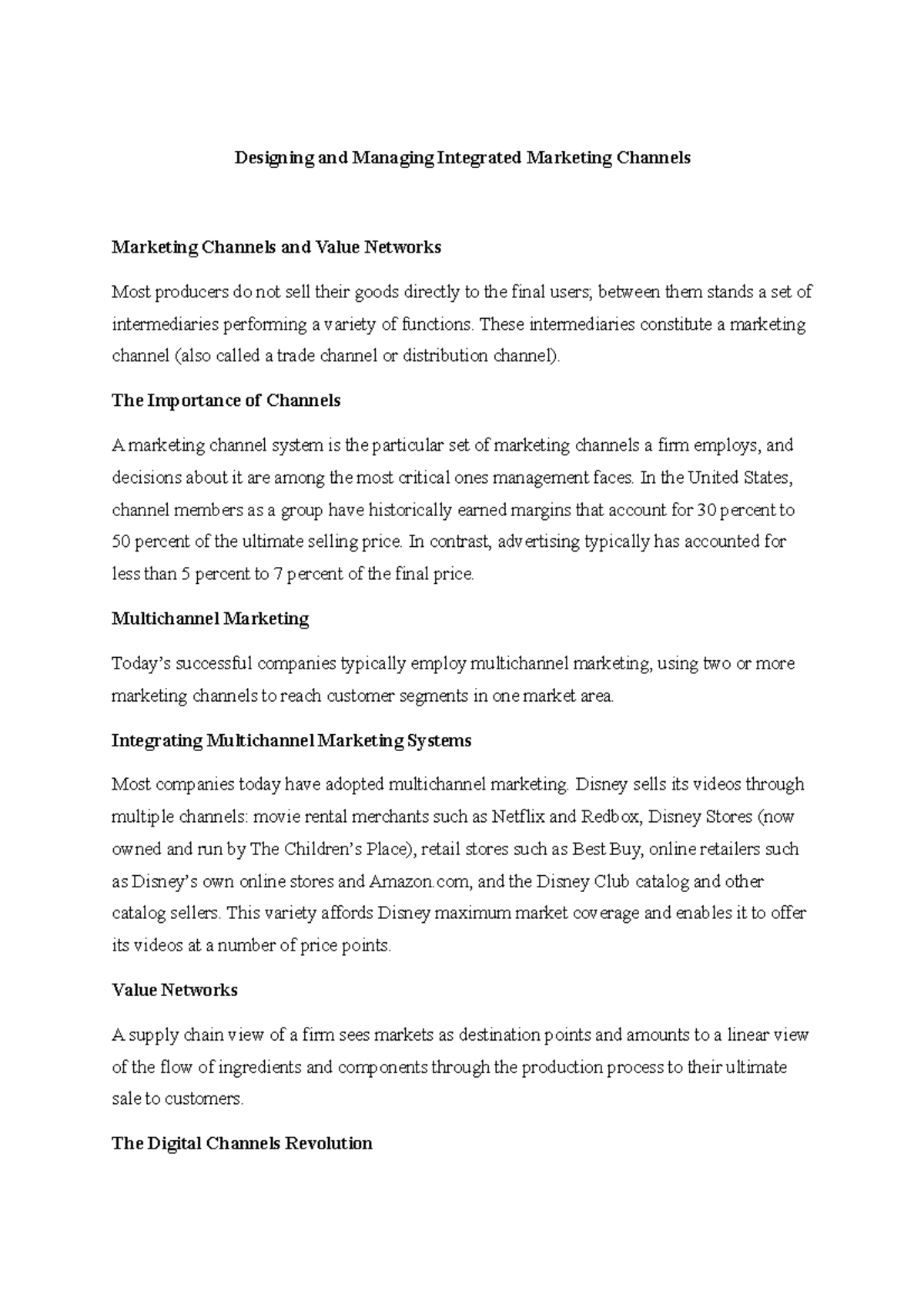 Marketing Channels & Strategies: A Guide to Integrated Systems - Studocu