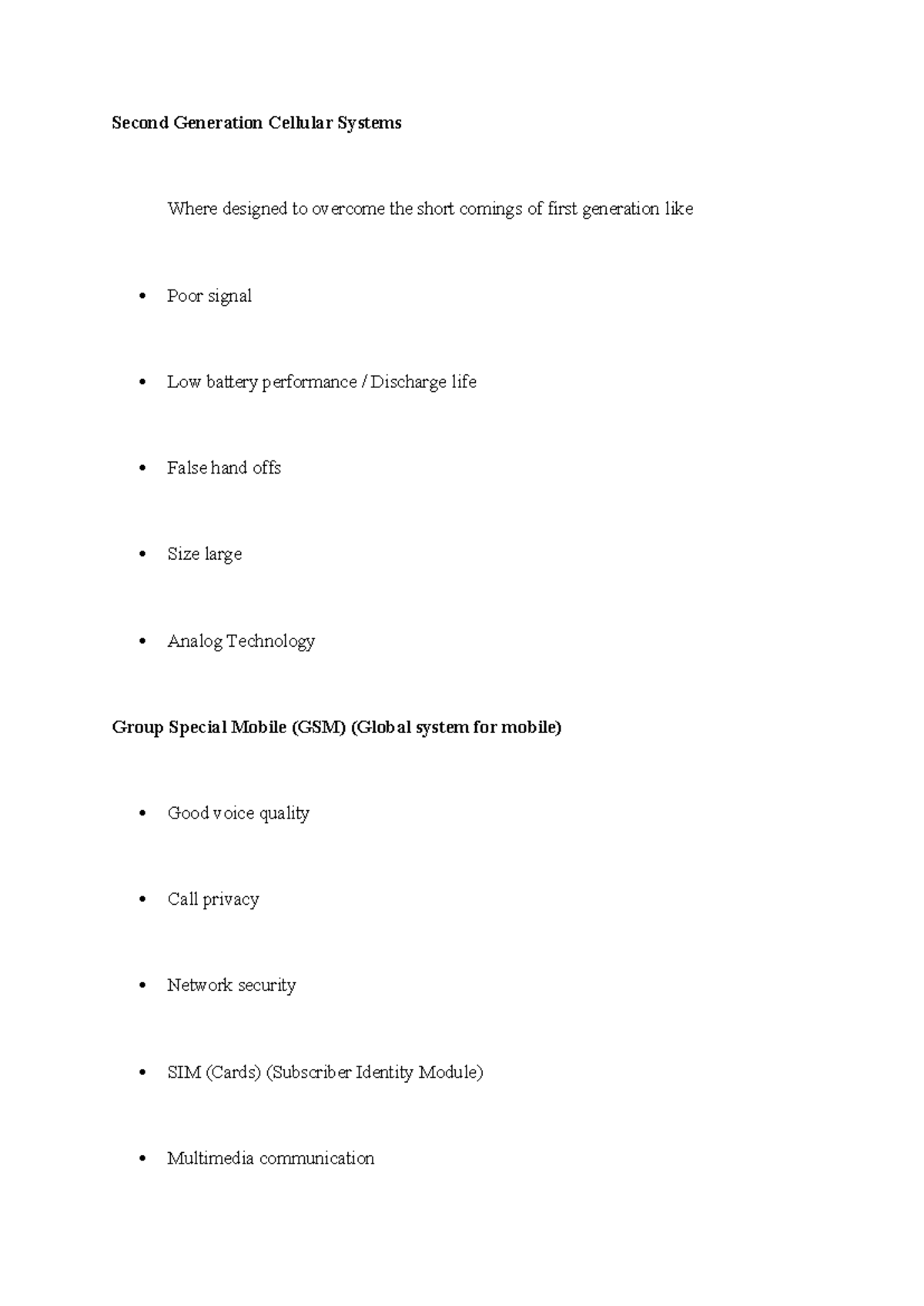 GSM Technology Overview: Additional Notes for Mid Sem - Studocu