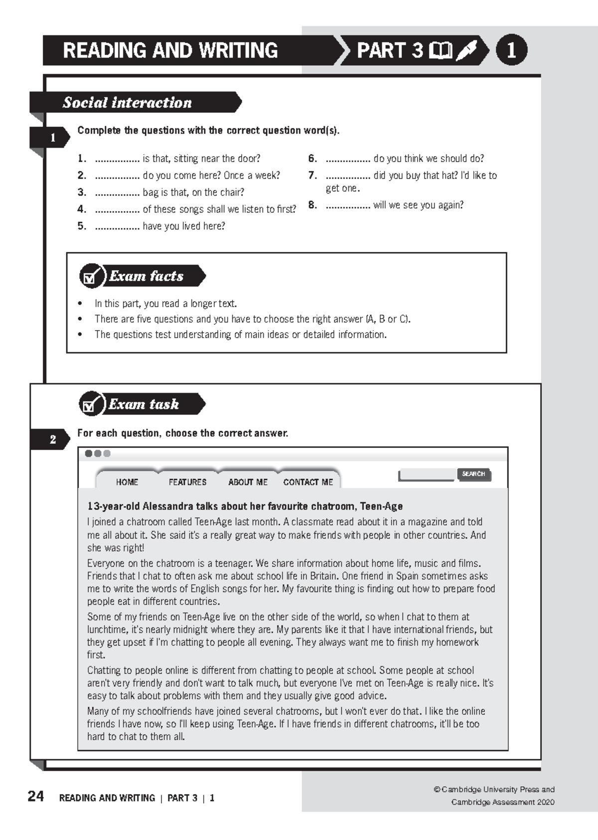 Reading, Writing, and Listening Practice - Social Interaction 1 (Part 3 ...