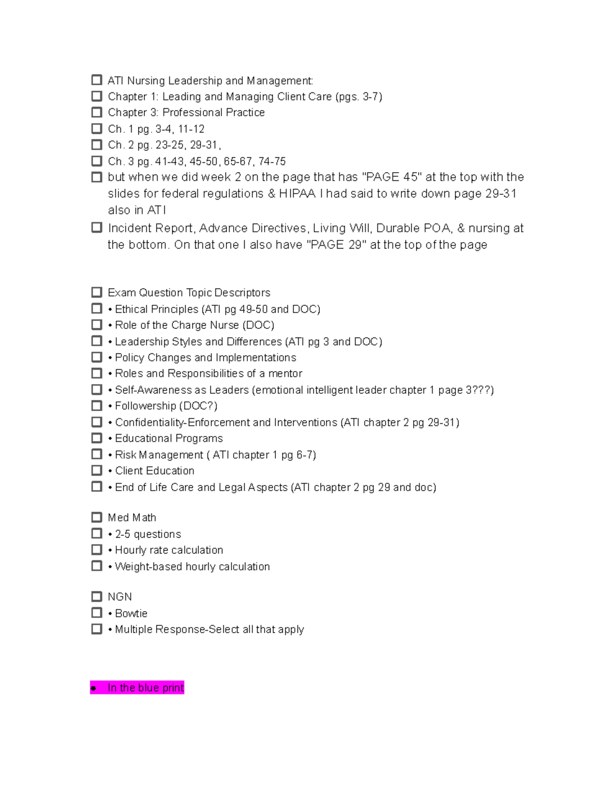 ATI Nursing Leadership & Management: Exam 1 Overview and Key Concepts ...