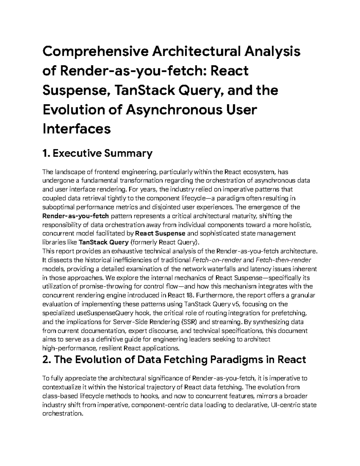 Comprehensive Analysis of React Suspense & TanStack Query (CS101) - Studocu