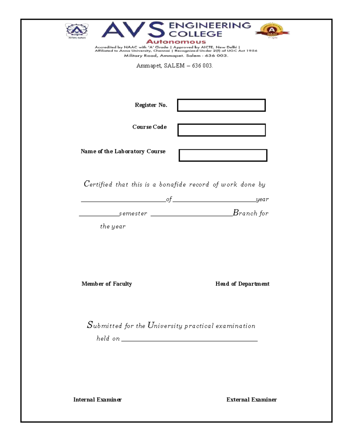 ME25C05 - RE Engineering Laboratory Practical Record - Studocu