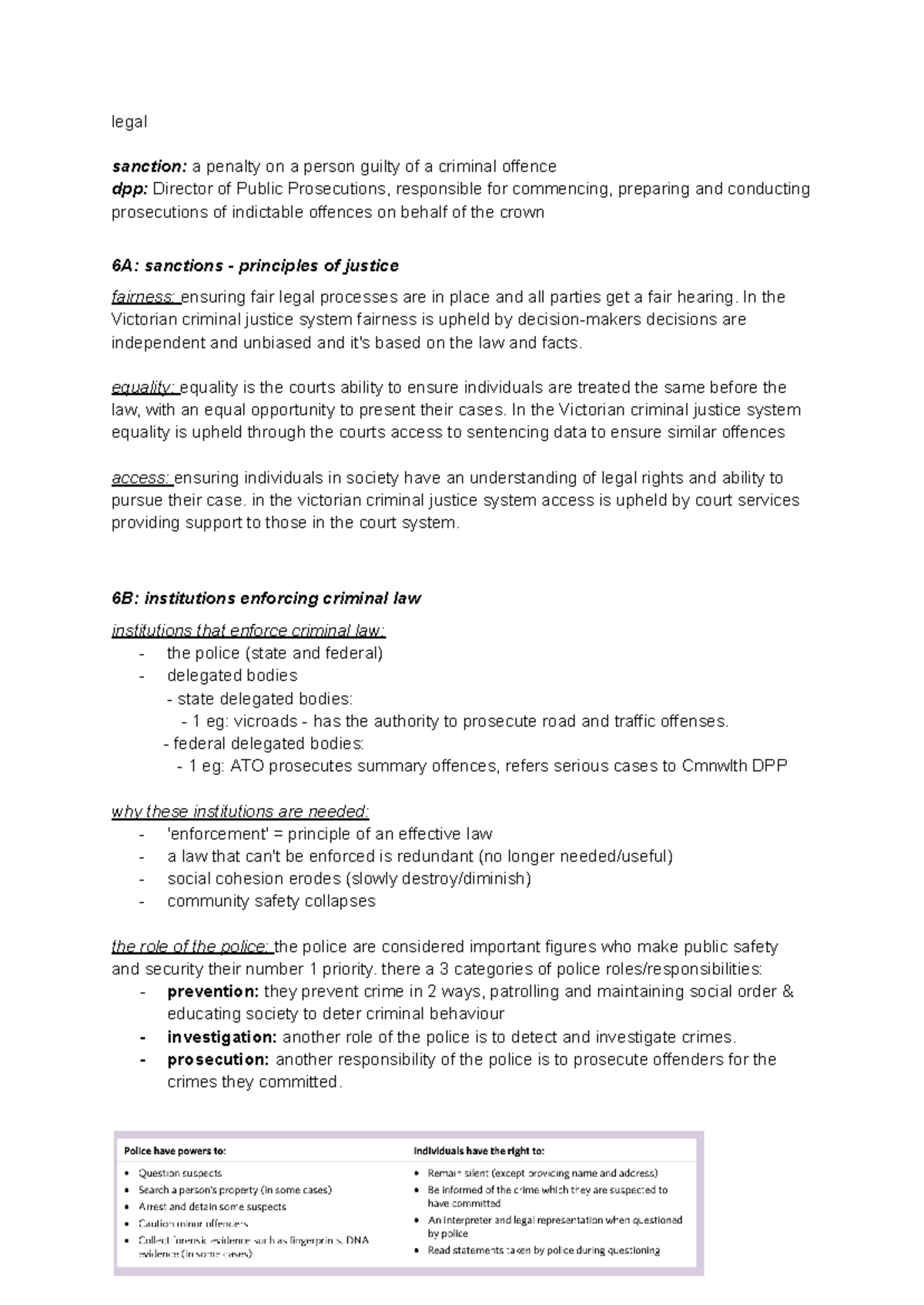 Legal SAC Notes: Understanding Criminal Law and Justice Principles ...