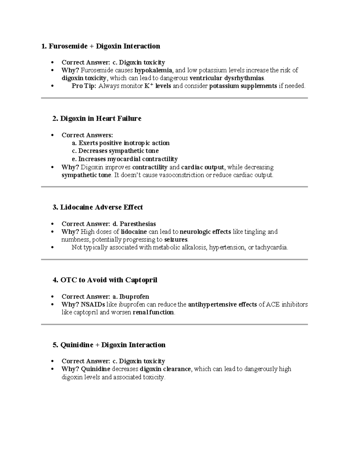 Cardiac Case Study Questions: Pharmacology Insights (PHAR 101) - Studocu
