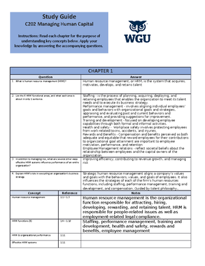 WGU C202 PA - C 202 PA - Help Articles PRE-ASSESSMENT: MANAGING HUMAN ...