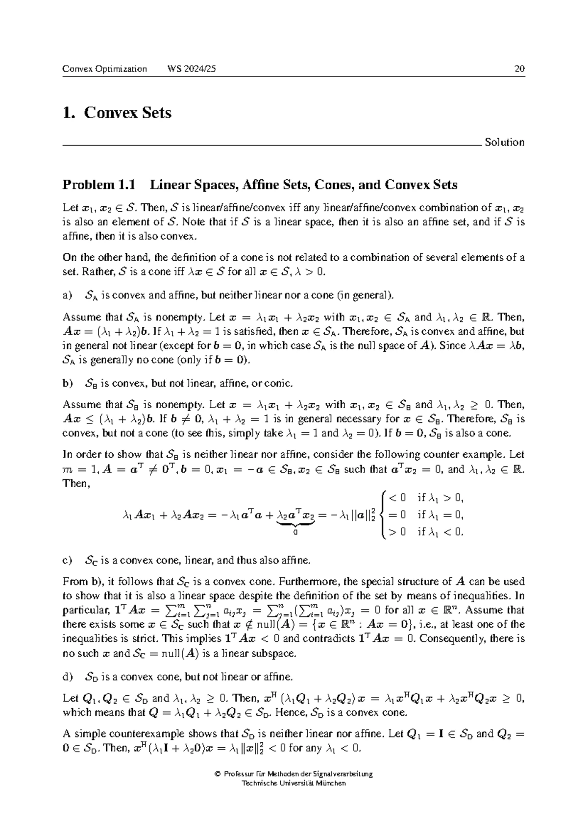 Convex Optimization WS 2024/25 Problem Sheet 2 - Convex Functions and ...
