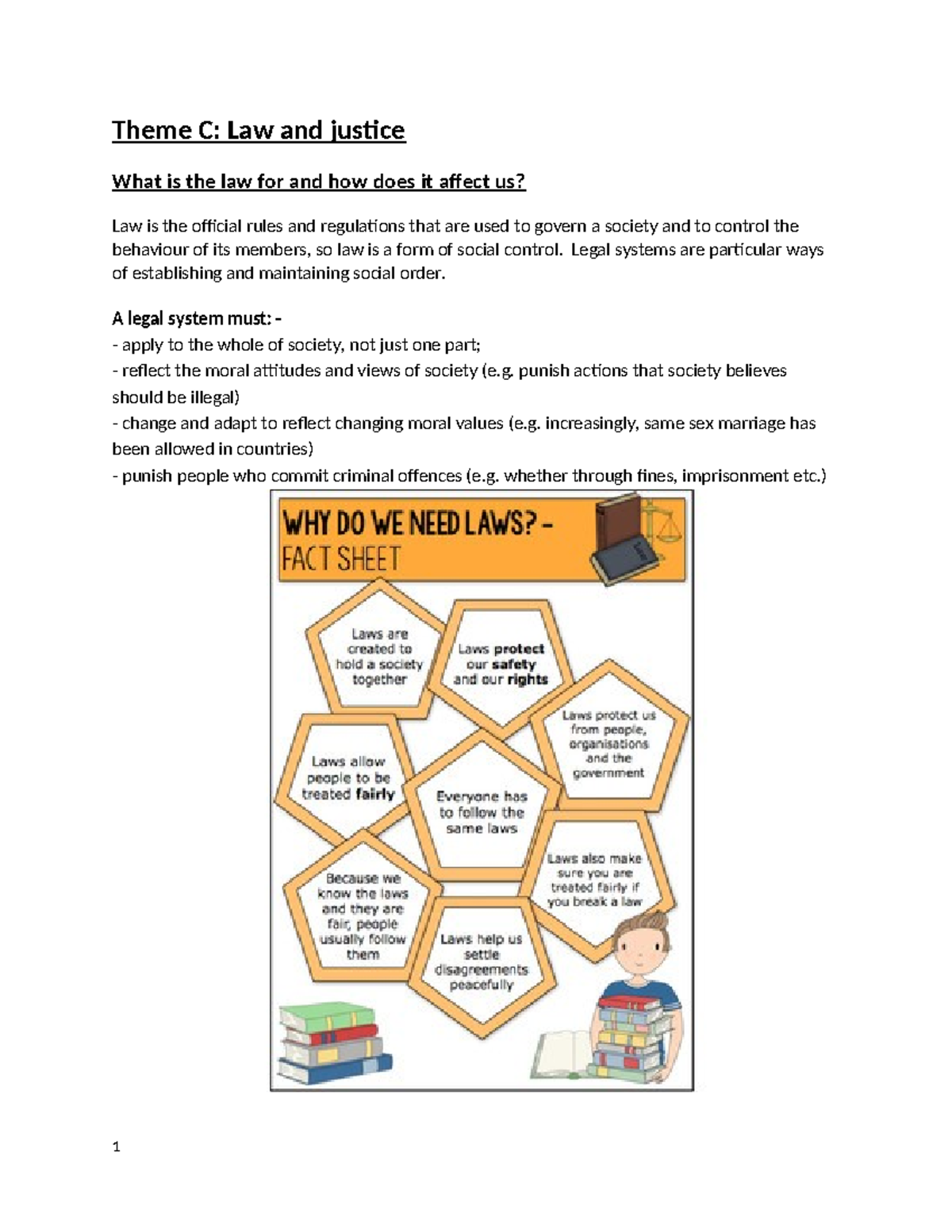 Theme C Revision: Law & Justice Guide for Citizenship Edexcel GCSE ...