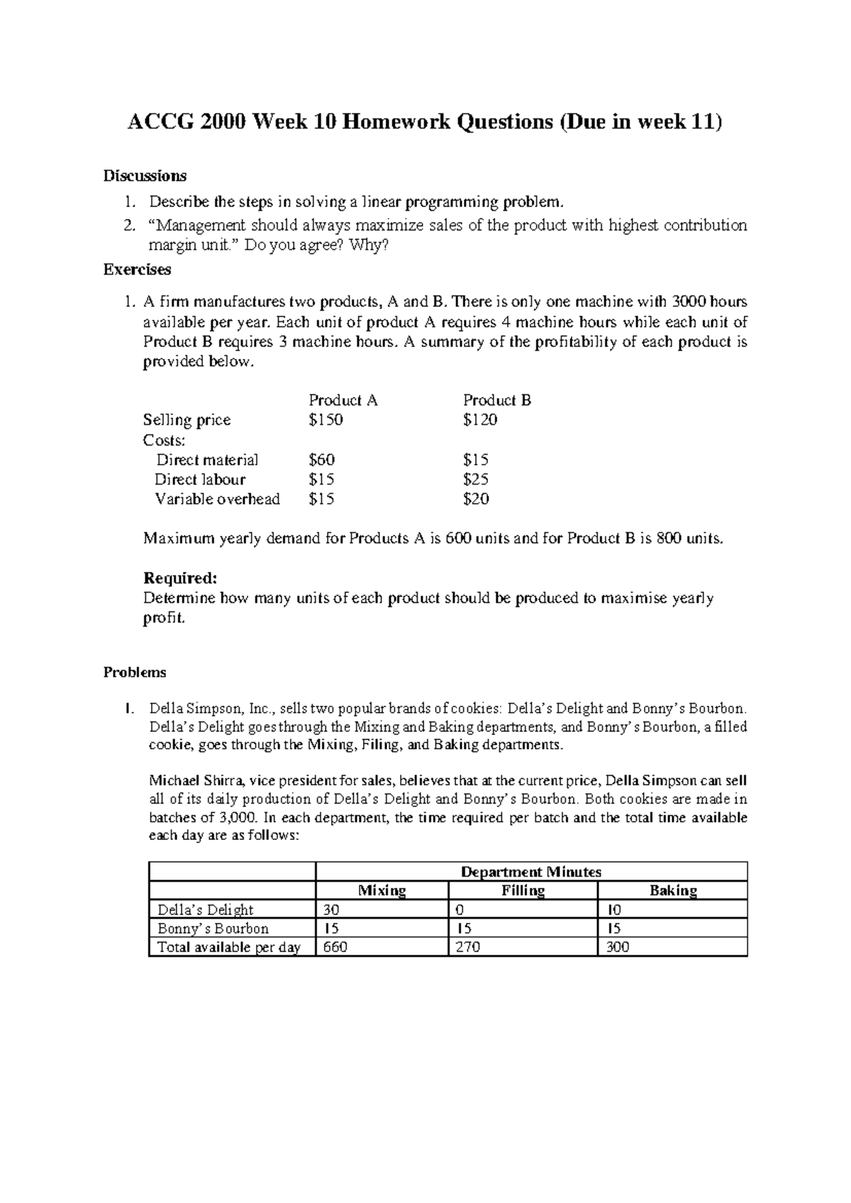 ACCG 2000 Week 10 Homework Questions - ACCG 2000 Week 10 Homework ...