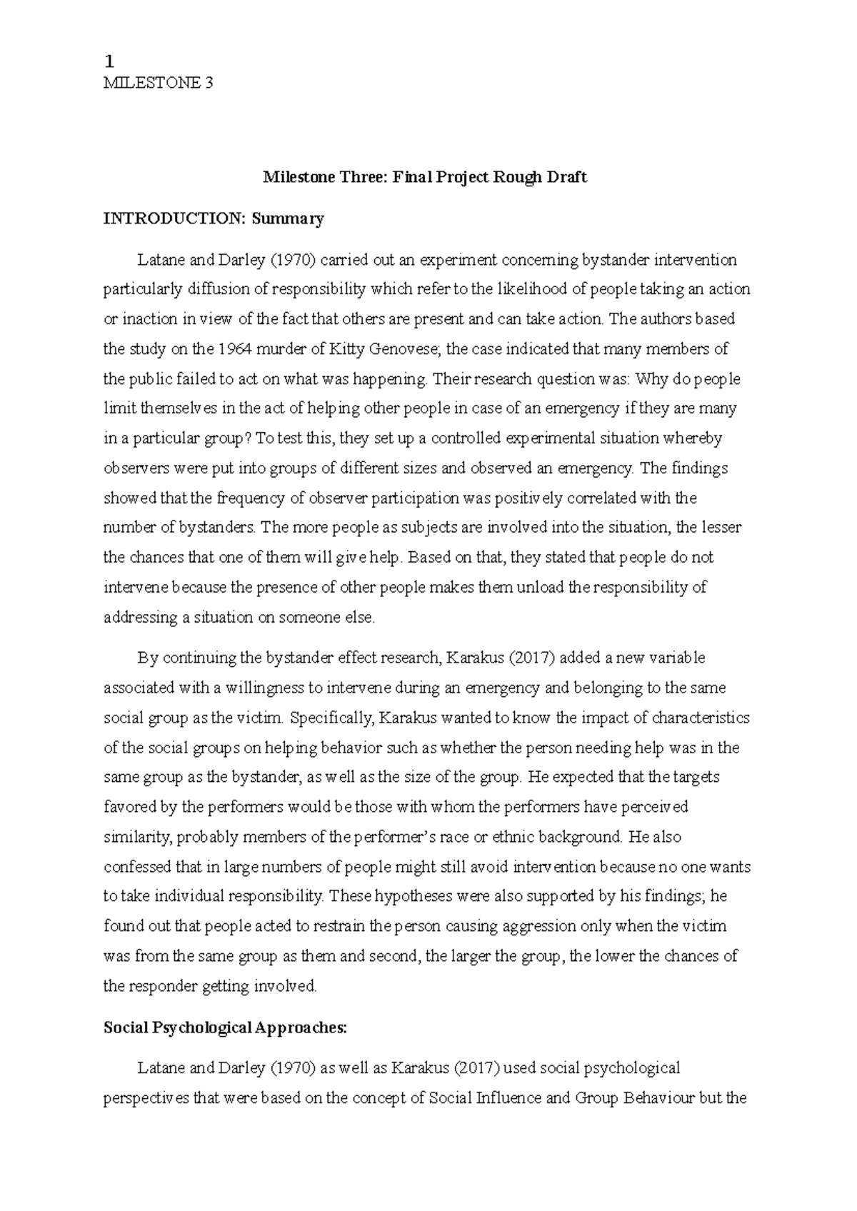Milestome 3-SP - SHORT PAPER - MILESTONE 3 Milestone Three: Final ...