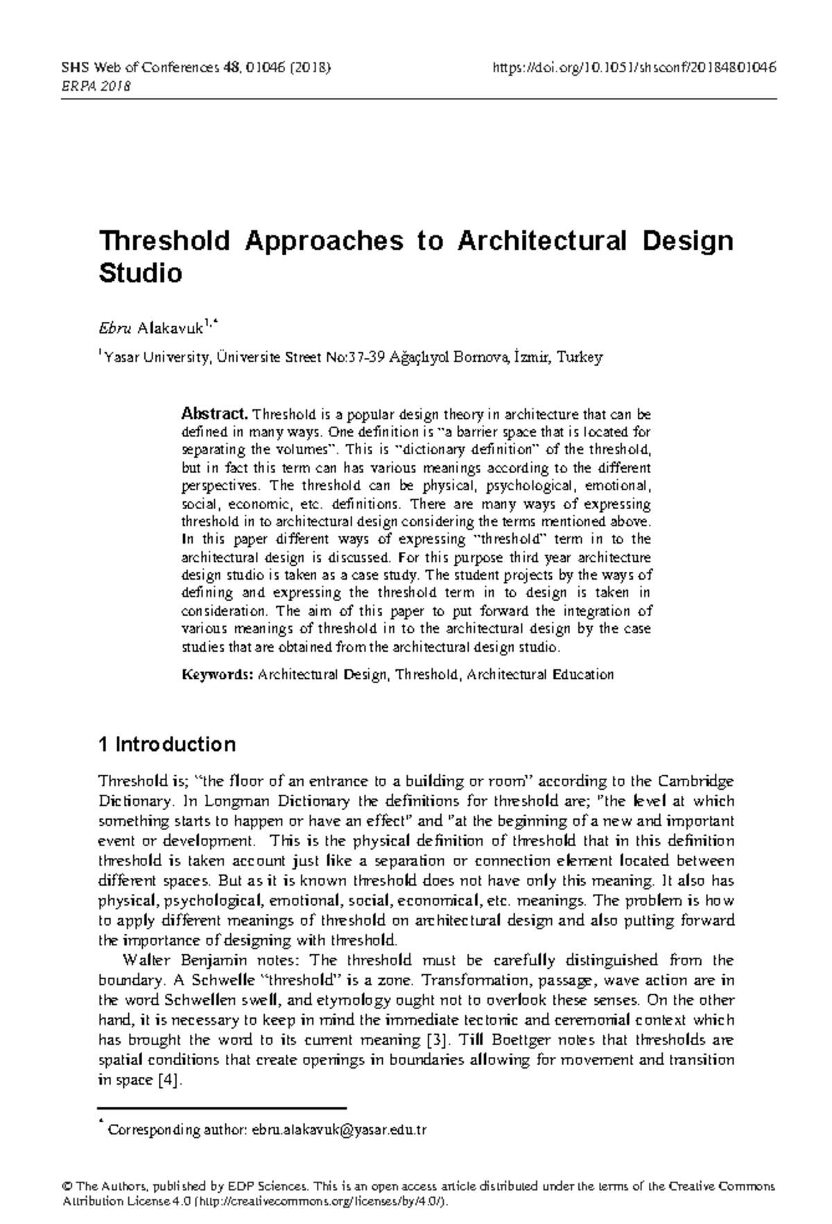 Threshold Concepts in Architectural Design Studio: Student Insights ...