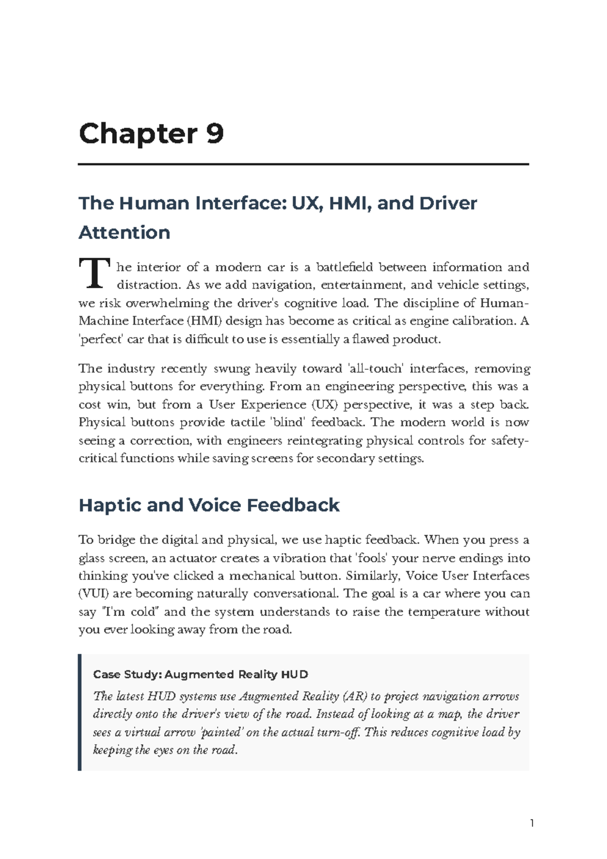 Chapter 9: The Human Interface - UX, HMI & Driver Attention Insights ...